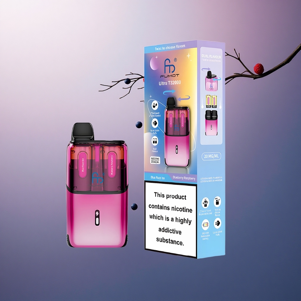 Fumot Ultra T32000 Puffs Glace Myrtille Framboise Bleue avec 20mg de Nicotine et 800mAh