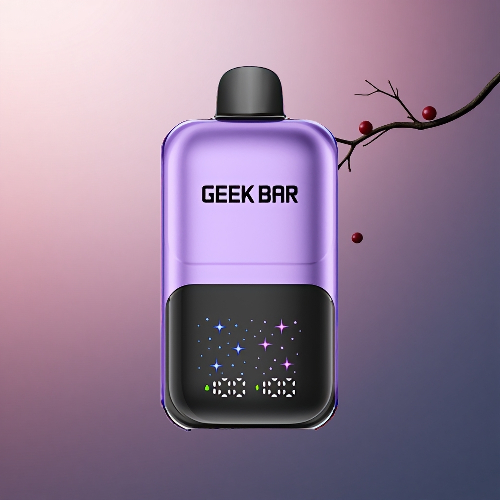 GEEK BAR 2GO 20ml 50000 Puffs Framboise & Raisin Écran Interactif 5% Nicotine Batterie Rechargeable
