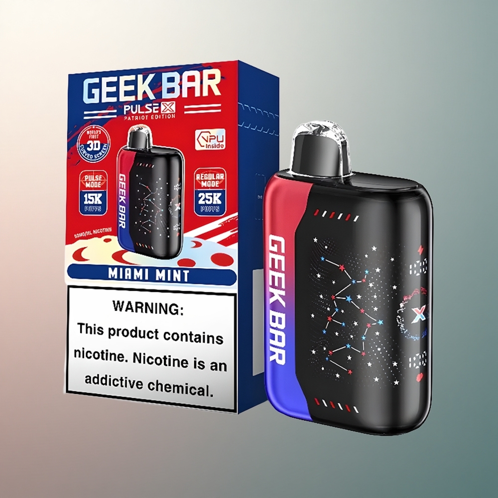GEEK BAR Pulse X 25000 Puffs Édition Patriotique avec 18mL de E-Liquide et Écran Courbé 3D