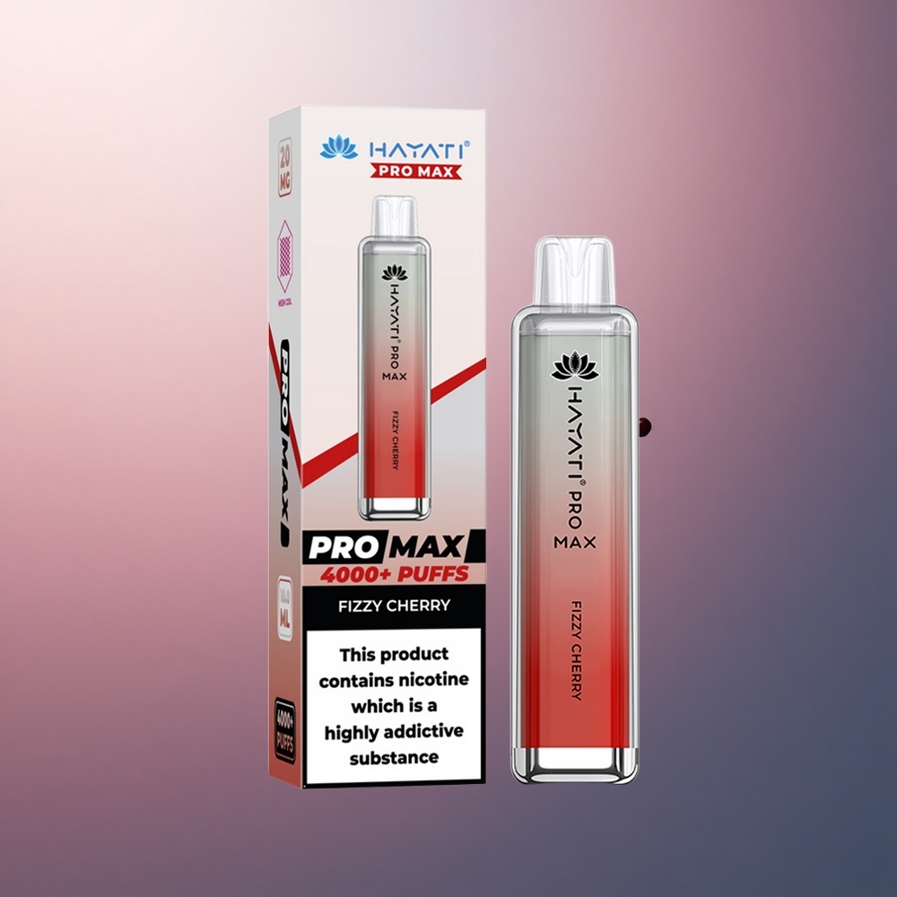 Hayati Pro Max 4000 Puffs Cerise Pétillante Rechargeable 1400mAh Nicotine 2% 5%