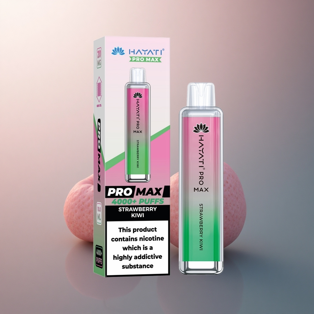 Hayati Pro Max 4000 Puffs Fraise Kiwi Rechargeable 1400mAh 2% Nicotine