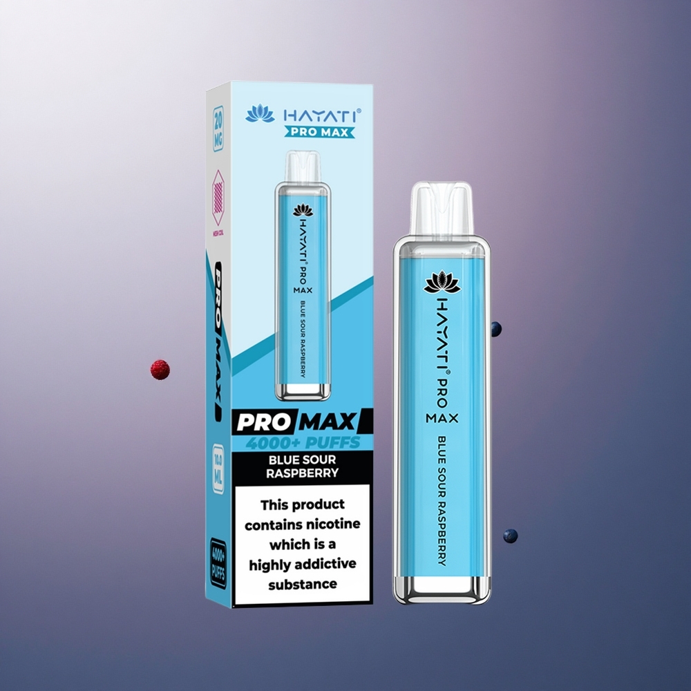 Hayati Pro Max 4000 Puffs Framboise Acidulée Bleue Rechargeable 1400mAh