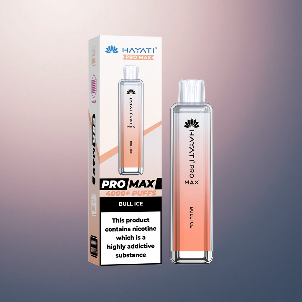 Hayati Pro Max 4000 Puffs Glace de Taureau Rechargeable 1400mAh Dual Mesh