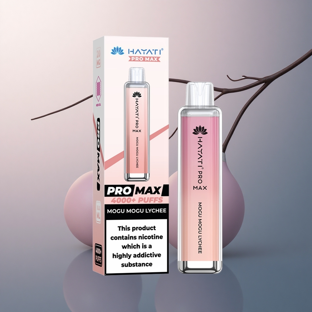 Hayati Pro Max 4000 Puffs Mogu Mogu Litchi Rechargeable 1400mAh 5% Nicotine