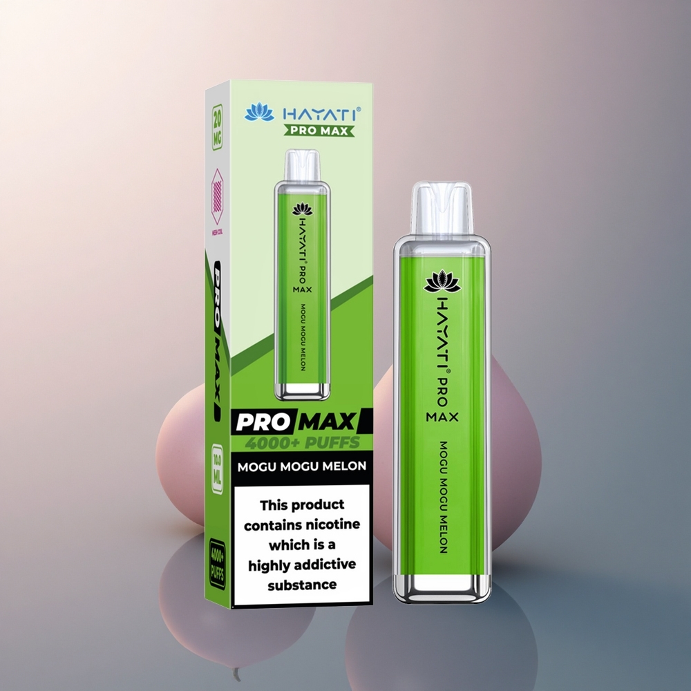 Hayati Pro Max 4000 Puffs Mogu Mogu Melon Rechargeable 1400mAh Dual Mesh Coil 2ml