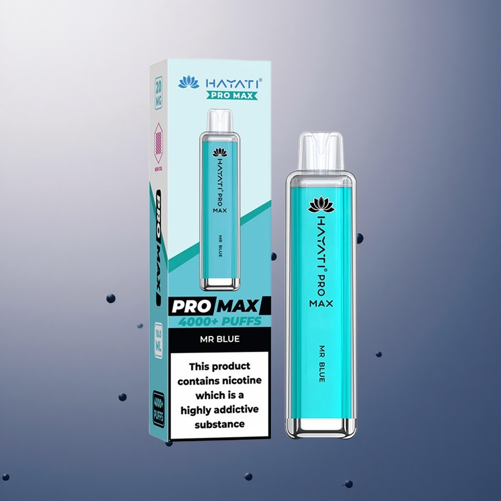 Hayati Pro Max 4000 Puffs Monsieur Bleu Double Bobine LED 1400mAh