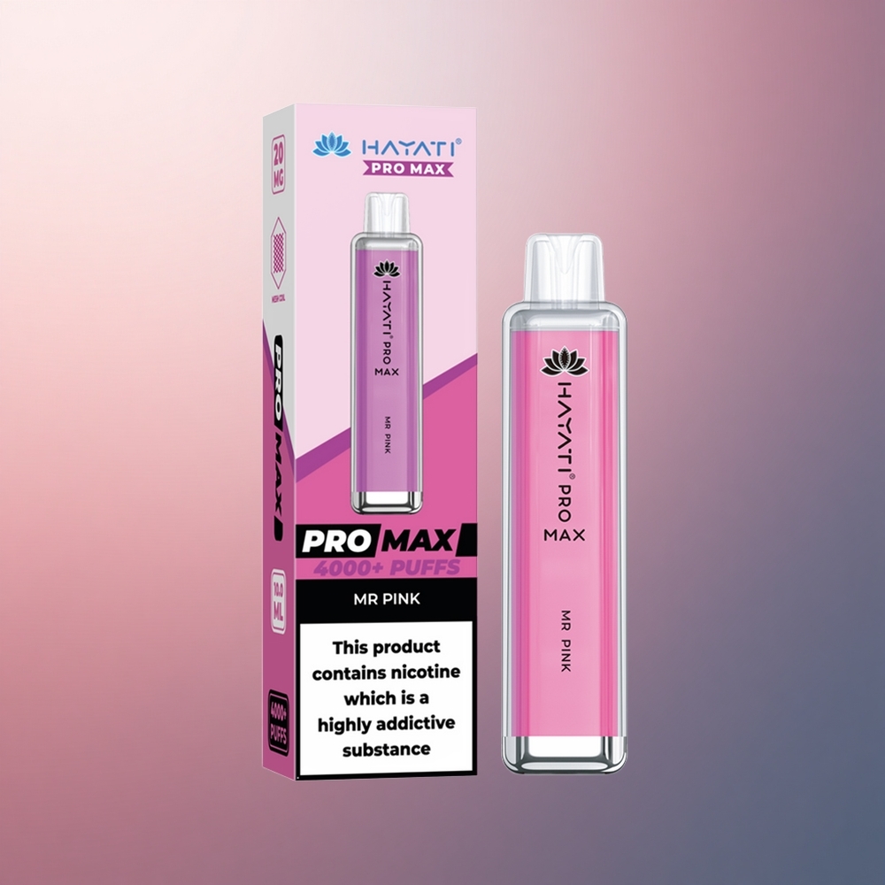Hayati Pro Max 4000 Puffs Monsieur Rose 2% Nicotine 1400mAh LED Cristal