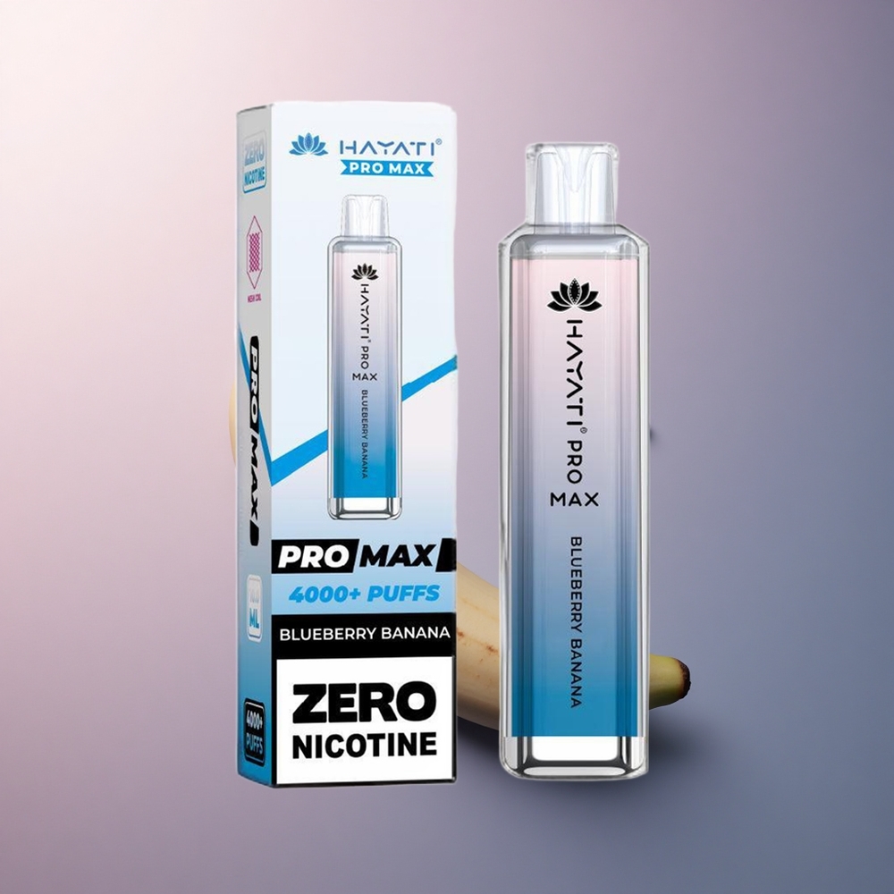 Hayati Pro Max 4000 Puffs Myrtille Banane Rechargeable 1400mAh Dual Mesh Coil