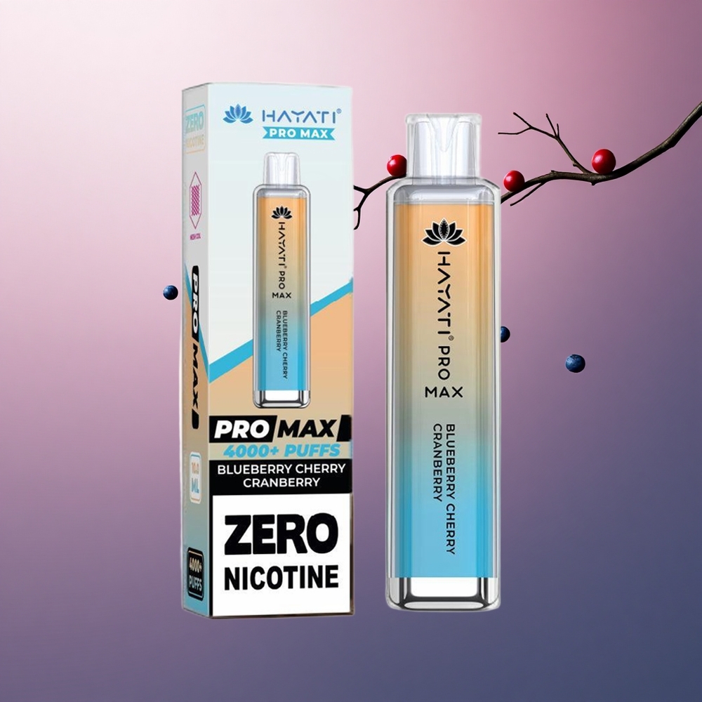 Hayati Pro Max 4000 Puffs Myrtille Cerise Canneberge Rechargeable 1400mAh 2% Nicotine