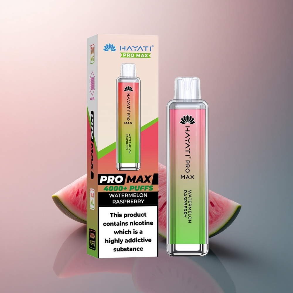Hayati Pro Max 4000 Puffs Pastèque Framboise Rechargeable 1400mAh 5% Nicotine
