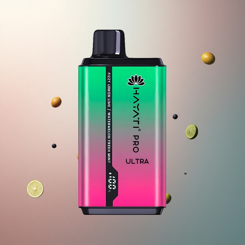 Hayati Pro Ultra 15000 Puffs Citron Pétillant & Lime Pastèque Menthe Fraîche avec 2% de nicotine et 850mAh