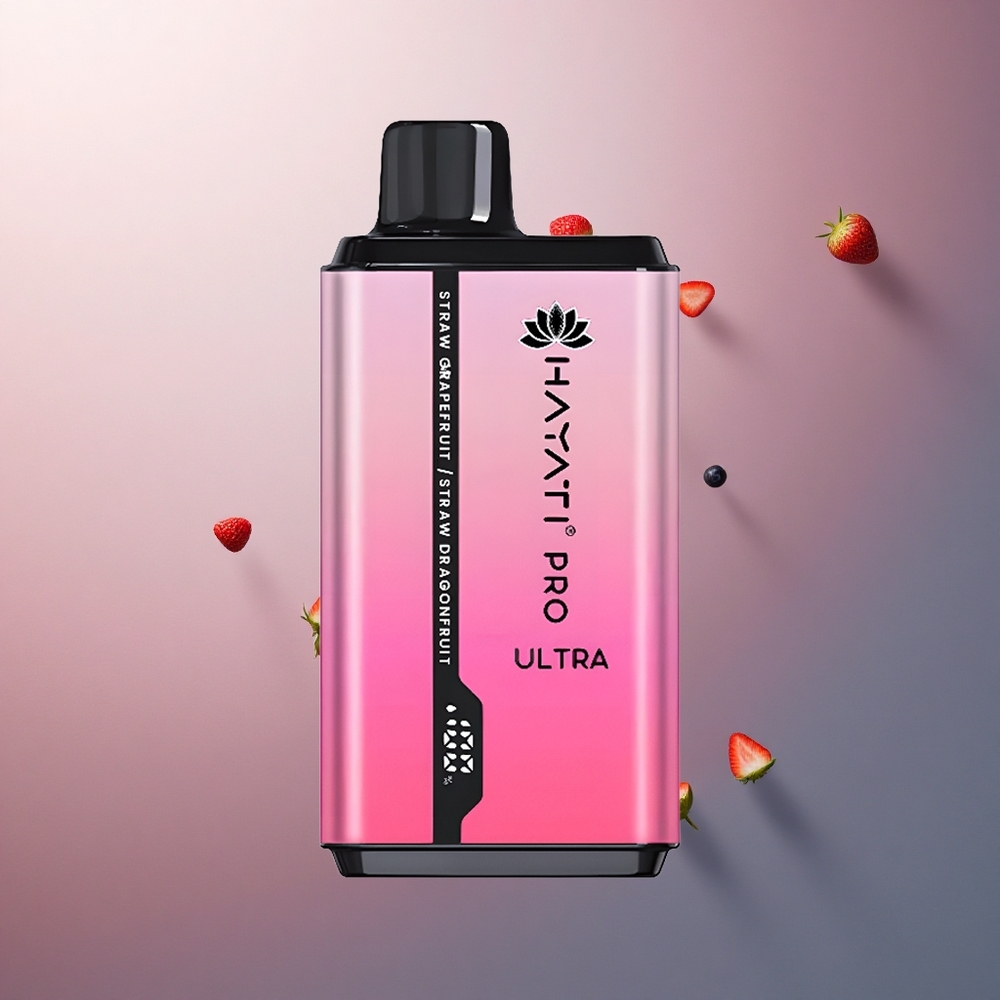 Hayati Pro Ultra 15000 Puffs Fraise Pamplemousse Fraise Fruit du Dragon 850mAh 2% nicotine