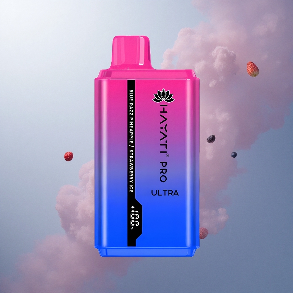 Hayati Pro Ultra 15000 Puffs Framboise Bleue Ananas Fraise Glacée avec 2% de nicotine et 850mAh