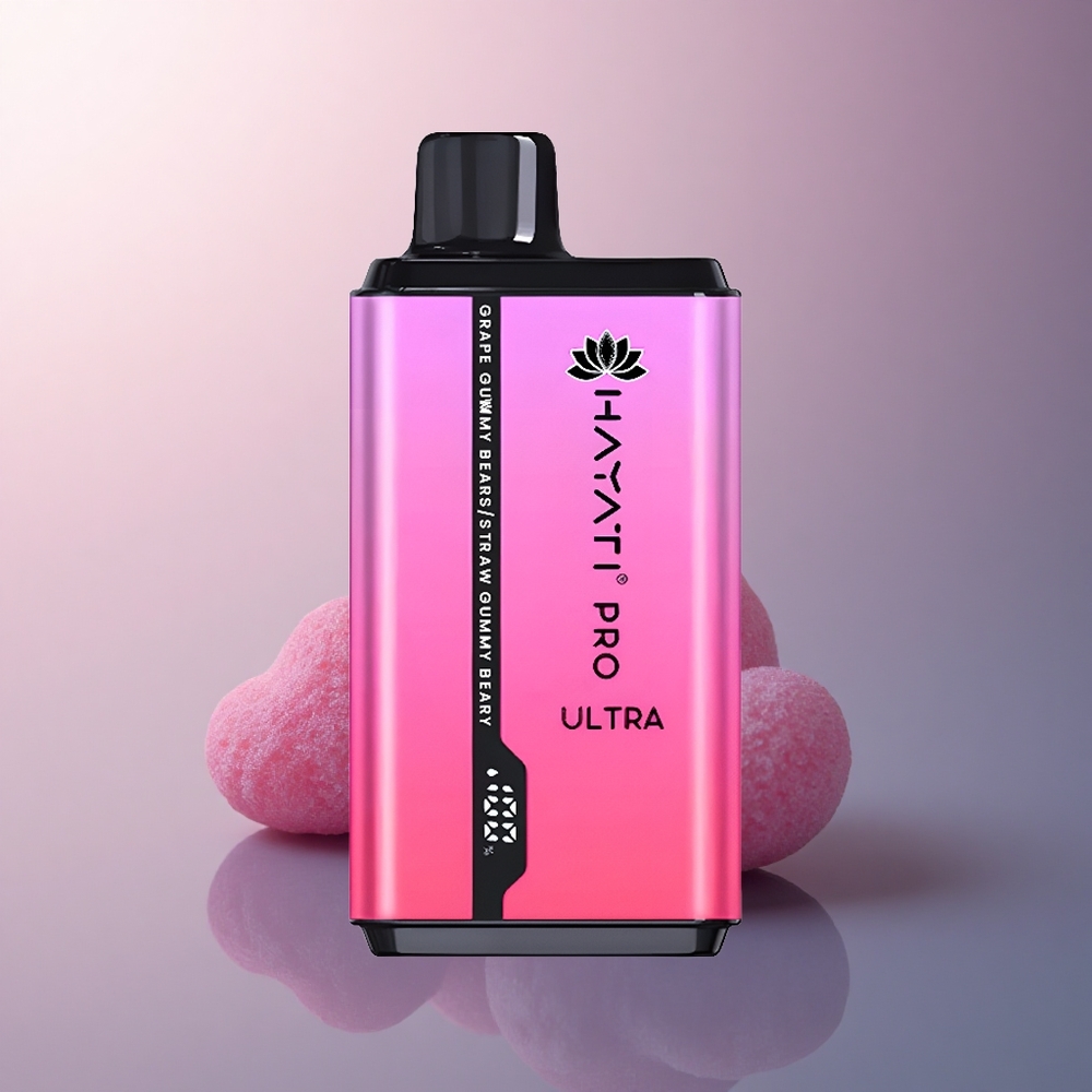 Hayati Pro Ultra 15000 Puffs Ourson Gélifié Raisin Fraise 850mAh 2% Nicotine