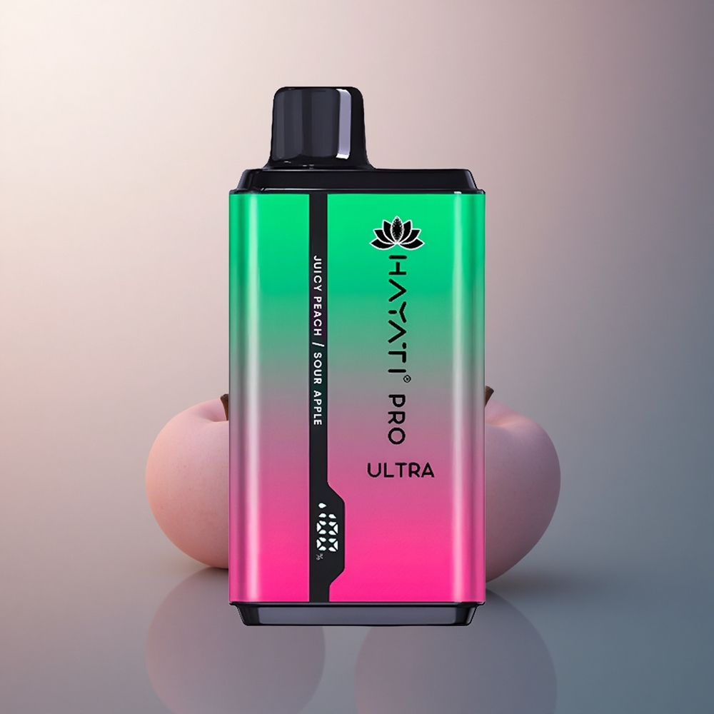 Hayati Pro Ultra 15000 Puffs Pomme Acidulée Pêche Juteuse 2% Nicotine 850mAh