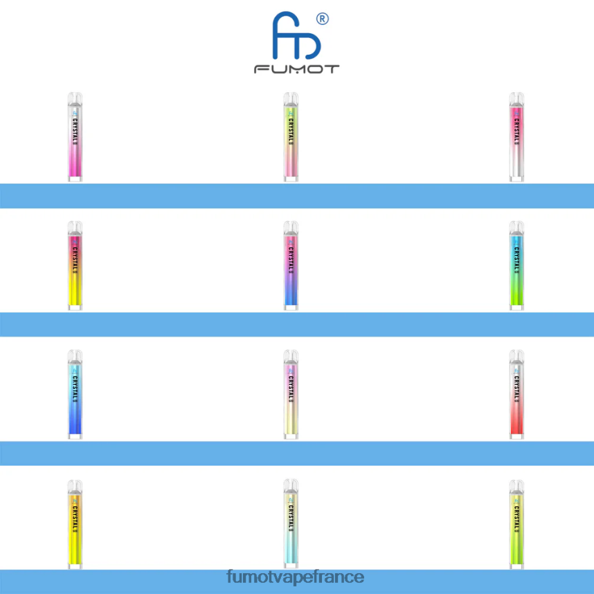 Fumot Crystal Vape jetable de 2 ml (ensemble de 3 pièces) - conforme à 600 tpd glace à l\'ananas - Fumot vape 00BH4J391