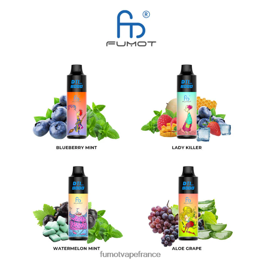Fumot DTL Stylo vape jetable 8000 - 16 ml (1 pièce) rhum ananas coco - Fumot vape avis 00BH4J423