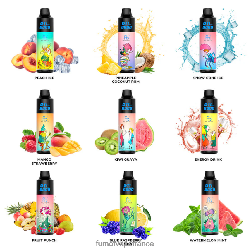 Fumot DTL Stylo vape jetable 8000 - 16 ml (1 pièce) rhum ananas coco - Fumot vape avis 00BH4J423