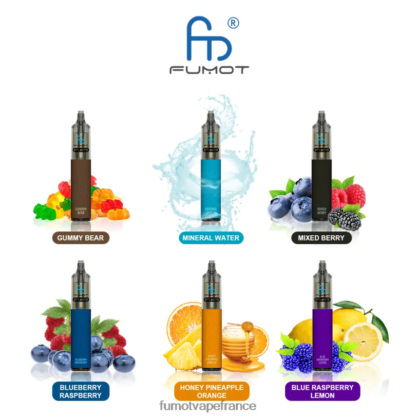 Fumot DTL stylo vape jetable 9000- 18ml (1 pièce) citron framboise bleue - Fumot cigarette electronique 00BH4J369