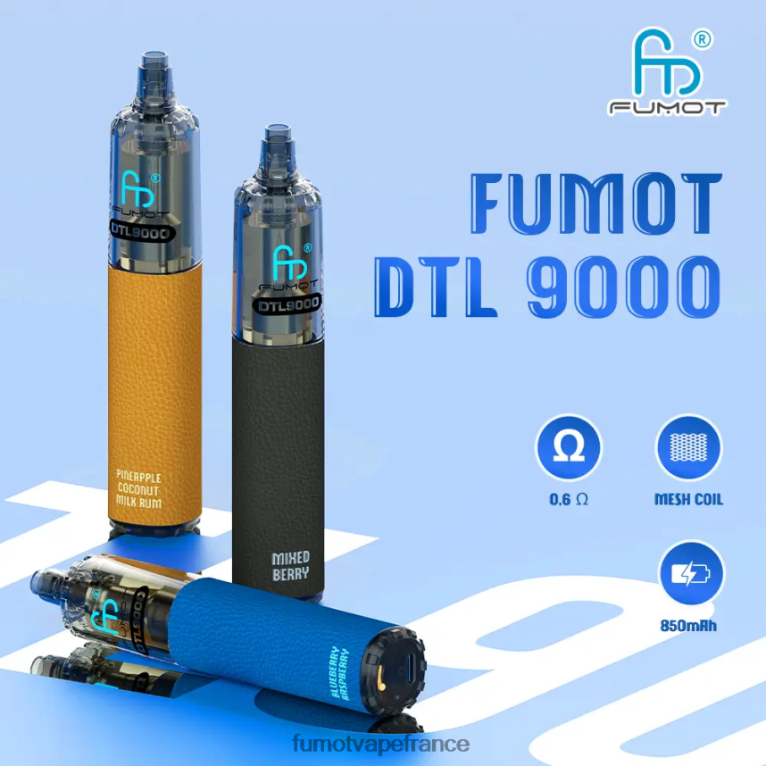 Fumot DTL stylo vape jetable 9000- 18ml (1 pièce) citron framboise bleue - Fumot cigarette electronique 00BH4J369