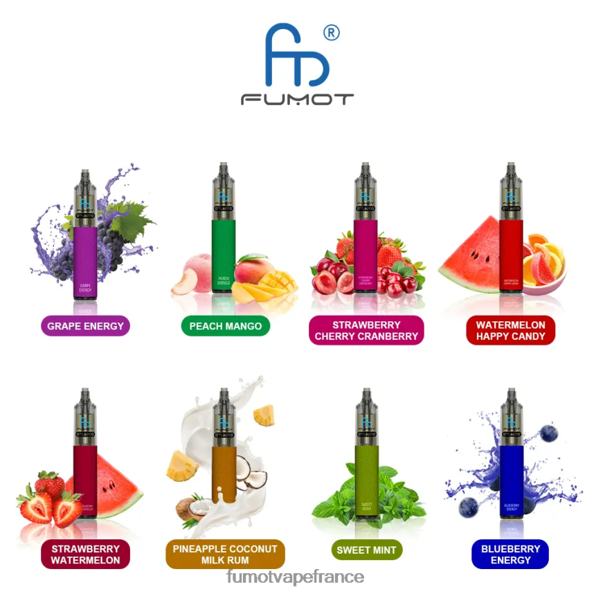 Fumot DTL stylo vape jetable 9000- 18ml (1 pièce) citron framboise bleue - Fumot cigarette electronique 00BH4J369