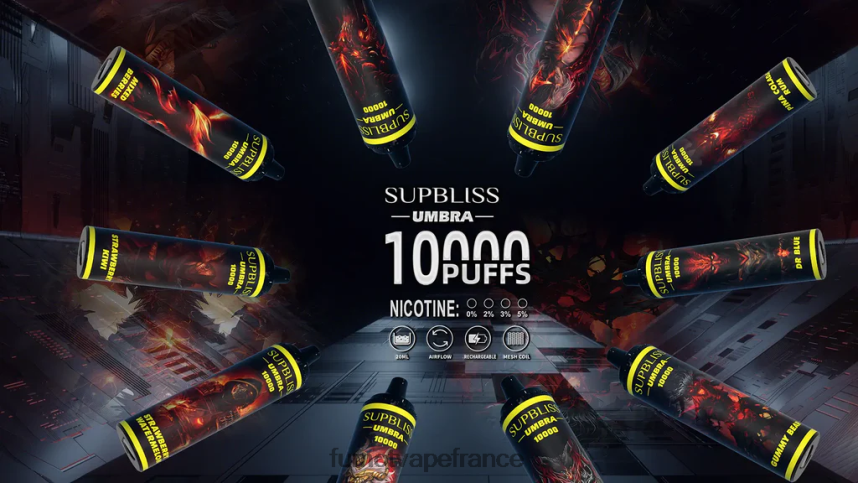 Fumot Supbliss Umbra 10000 (1 pièce) stylo vape jetable - 20 ml Baies mélangées - Fumot cigarette electronique 00BH4J479