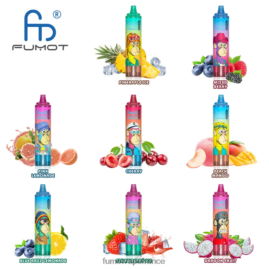 Fumot Tornado 15000 vape jetable 25ml (1 pièce) myrtille sur glace - Fumot puff 00BH4J164