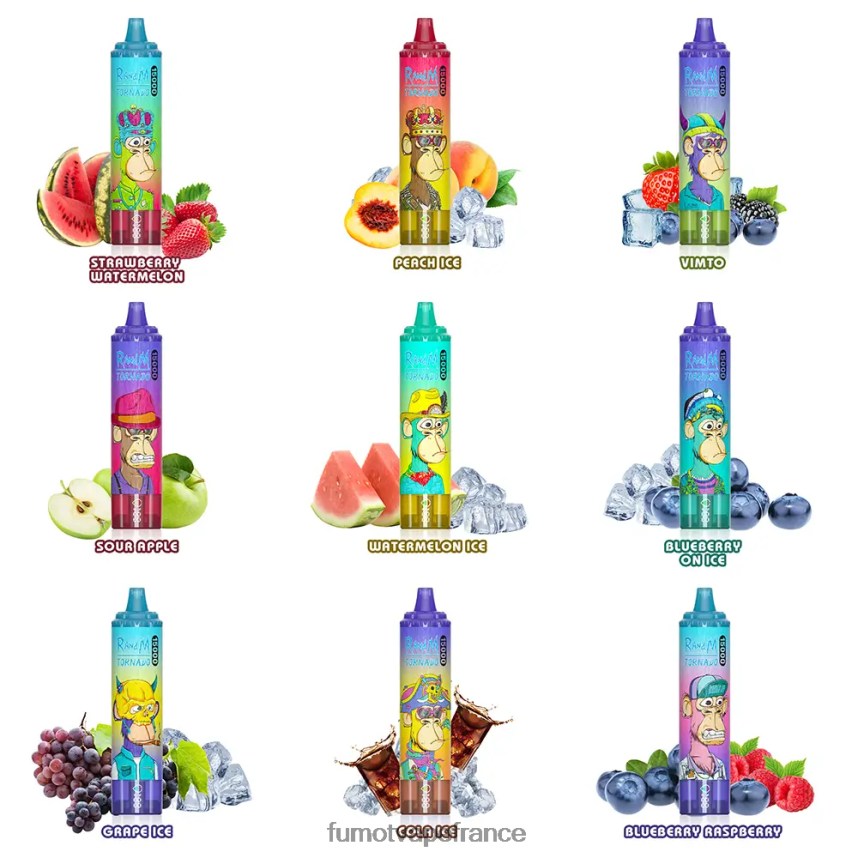 Fumot Tornado 15000 vape jetable 25ml (1 pièce) myrtille sur glace - Fumot puff 00BH4J164