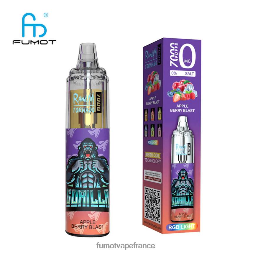 Fumot Tornado Stylo vape jetable 7000 0% - 14 ml (1 pièce) pomme aigre - Fumot vape France 00BH4J537