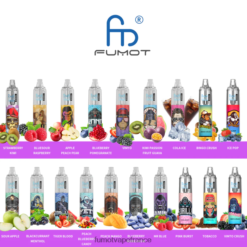 Fumot Tornado Stylo vape jetable 7000 0% - 14 ml (1 pièce) pomme aigre - Fumot vape France 00BH4J537