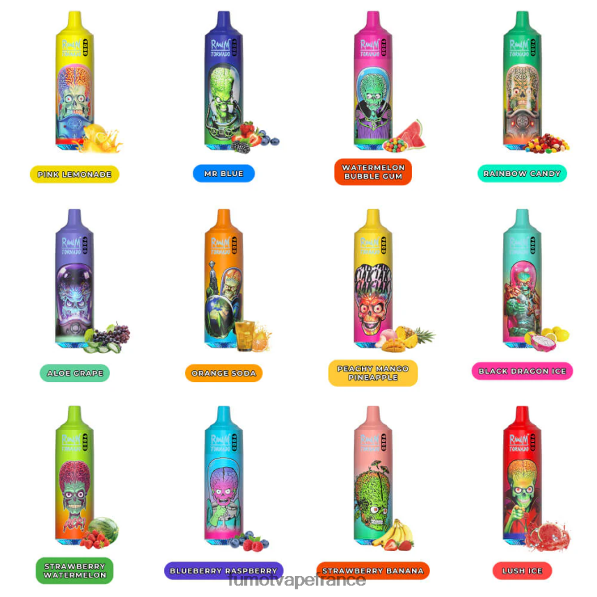 Fumot Tornado stylo vape jetable 9000 - 18ml (1 pièce) glace à la pêche d\'été - Fumot France 00BH4J52