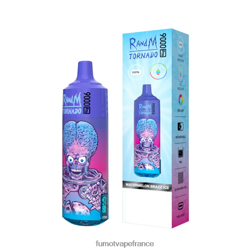 Fumot Tornado vape jetable 9000 pro - 18ml (1 pièce) bubblegum fraise pastèque - Fumot cigarette electronique 00BH4J249
