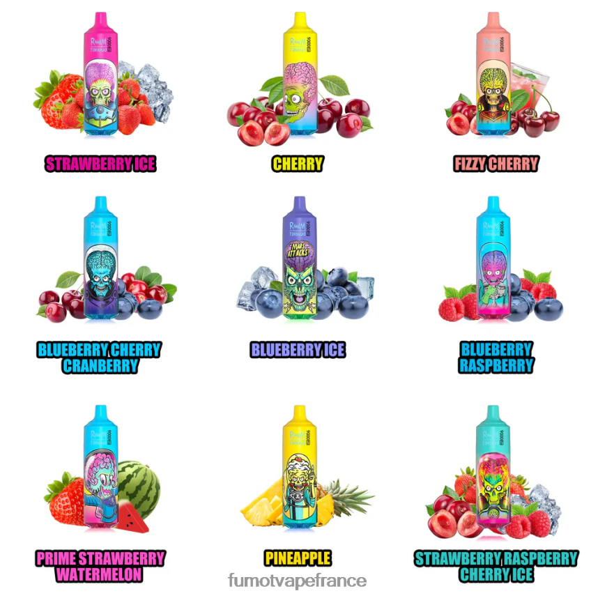 Fumot Tornado vape jetable 9000 pro - 18ml (1 pièce) bubblegum fraise pastèque - Fumot cigarette electronique 00BH4J249