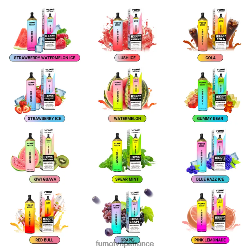 Fumot Vome Big Boom stylo vape jetable 10000 - 20ml (1 pièce) pastèque - Fumot cigarette electronique 00BH4J439