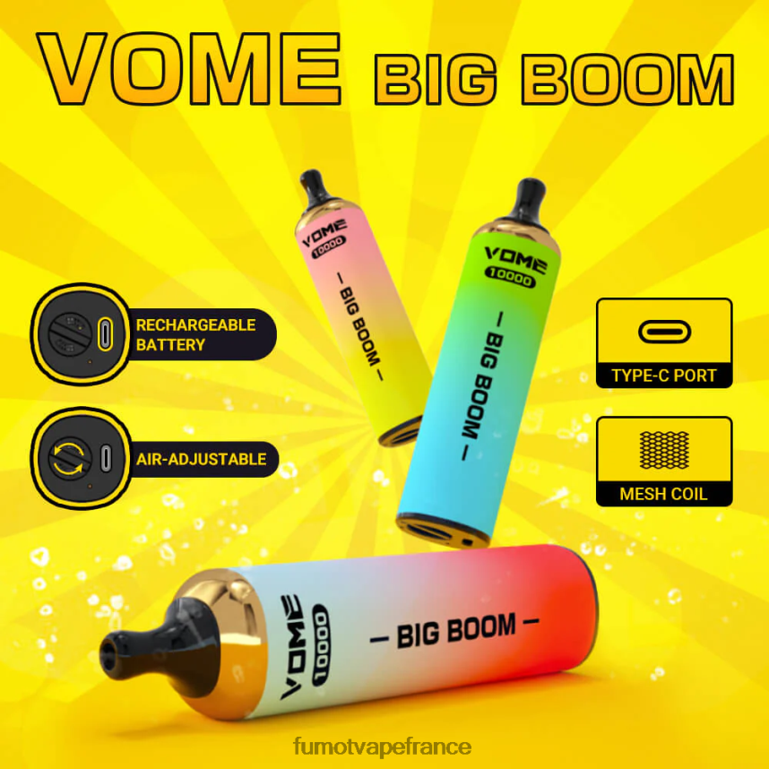 Fumot Vome Big Boom stylo vape jetable 10000 - 20ml (1 pièce) pastèque - Fumot cigarette electronique 00BH4J439